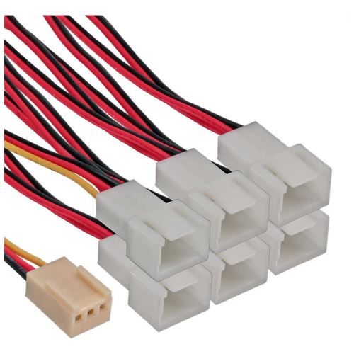 Câble adaptateur de ventilateur InLine® Câble en Y Molex 3 broches femelle à 6x Molex mâle 3 broches