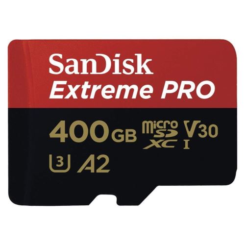 Carte Mémoire microSDXC SanDisk Extreme PRO 400 Go + Adaptateur SD avec Performances Applicatives A2 jusqu'à 170 Mo/s, Classe 10, U3