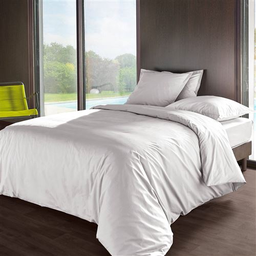 Vent Du Sud Housse De Couette Percale Manoir - Perle - 140x200 Cm