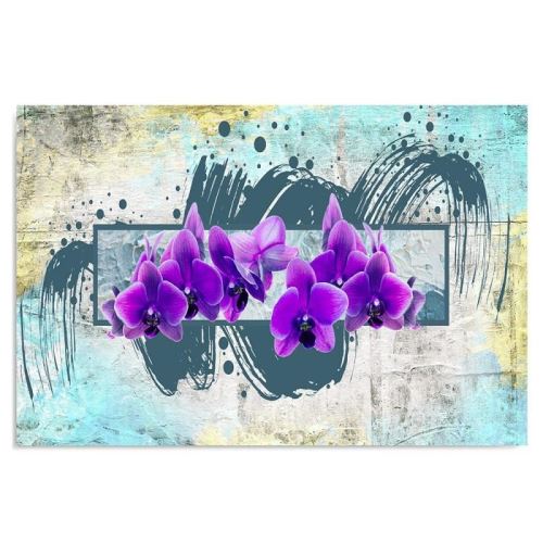 Tableau sur toile Image Art déco Cadre mural Canevas Fleurs violettes 2 40x30