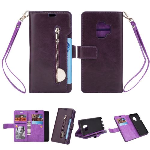 Etui en PU support magnétique avec purple pour Samsung Galaxy S9