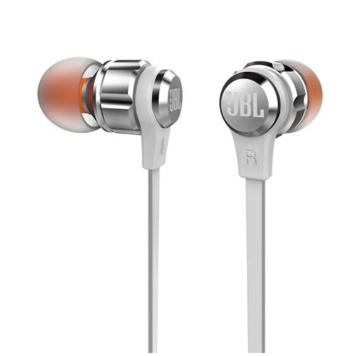 Écouteurs JBL T180A Filaire ,Intra-auriculaires ,Sport ,Compatible IOS et Android - Argent