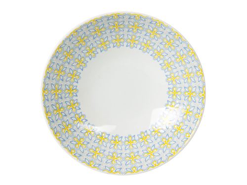Assiette creuse en grès D19cm bleu - Lot de 6 LISBOA