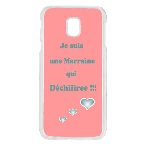 Coque Marraine Vieux Rose Et Bleu Compatible Galaxy J7 2017 Transparent