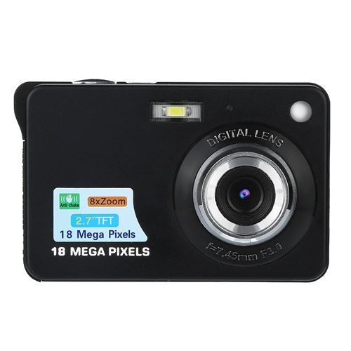 2.7Hd Écran Appareil Photo Numérique 18Mp Anti-Shake Détection de Visage Blanc Caméscope Xjpl448