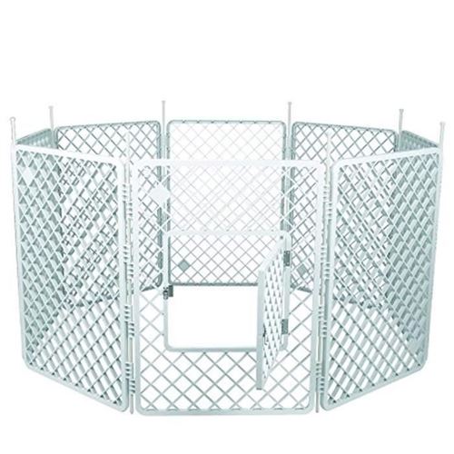 iris ohyama - grand parc h-908 - plastique - blanc - 60 x 60 x 86 cm - pour chien