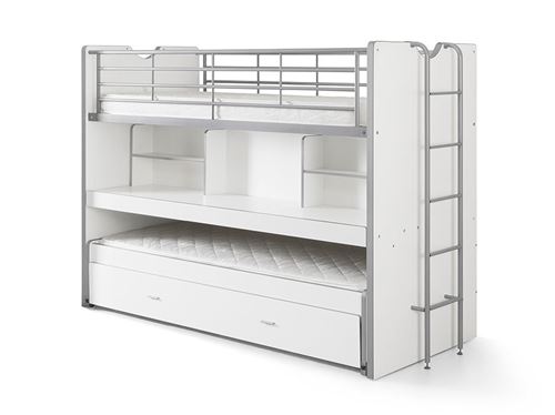 Vipack bonny lits superpos&eacute;s 2 couchages compact 80 blanc BONHS8014