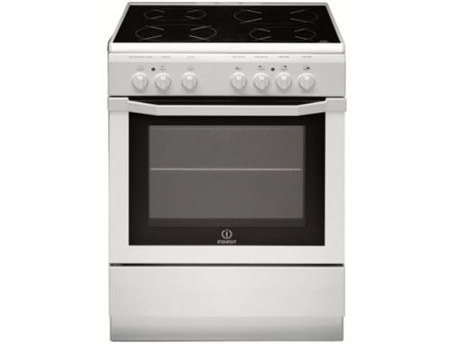 Indesit Full Glass I6V6C1A.H(W)/FR - Cuisinière - pose libre - largeur : 60 cm - profondeur : 60 cm - hauteur : 85 cm - avec système auto-nettoyant - classe A - blanc