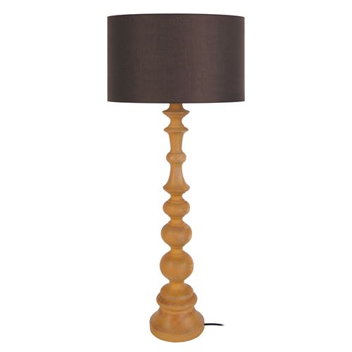 ANAIS Lampe a poser Bois de hetre 35x35x84 cm - Bois et creme