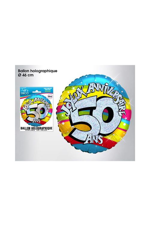 Ballon Metallique 50 Ans - Multicolores