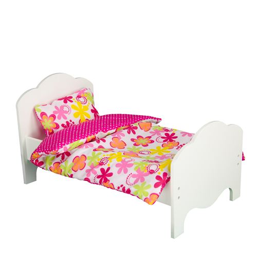 Teamson Design Corp. Olivias Little World - Princess Bedding (Summer Flowers) | Wooden 18 inch Doll Furniture