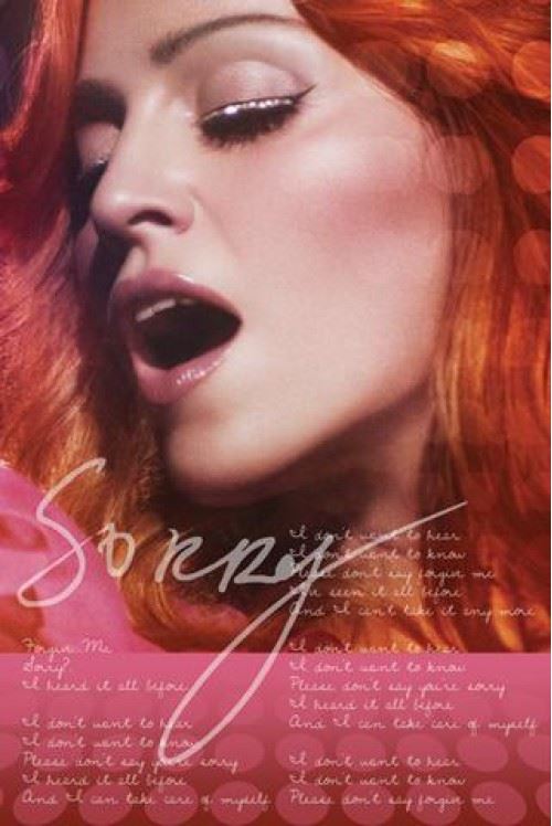Madonna Poster - Sorry, Texte De Chanson (91x61 cm)