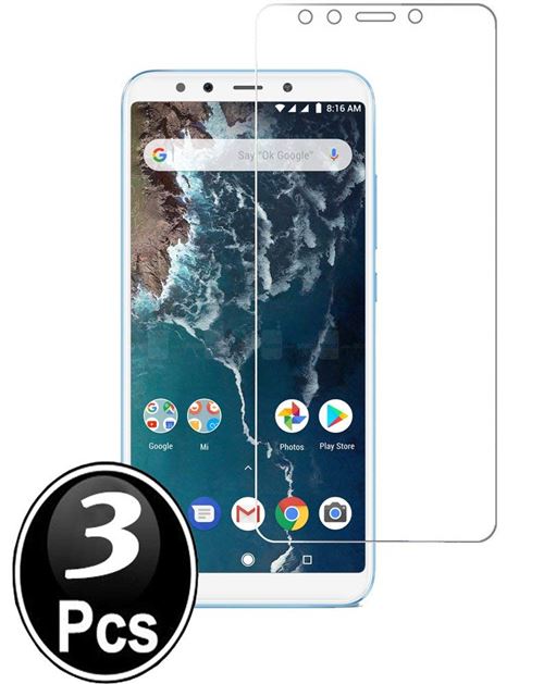 Xiaomi Mi A2 Mi 6X Vitre protection d'ecran en verre trempé incassable lot de 3 Glass
