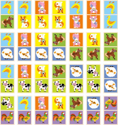 Viga Toys bois de jeu de domino - animaux de la ferme 24-pièces