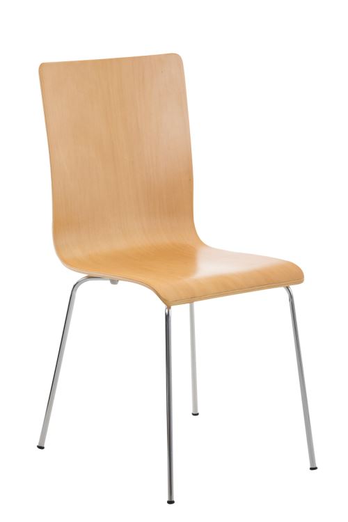 Chaise en bois avec piètement en métal PEPE - Siège teinte Nature