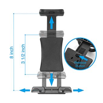 Support voiture pour tablette MacAlly HRMOUNTPRO Noir