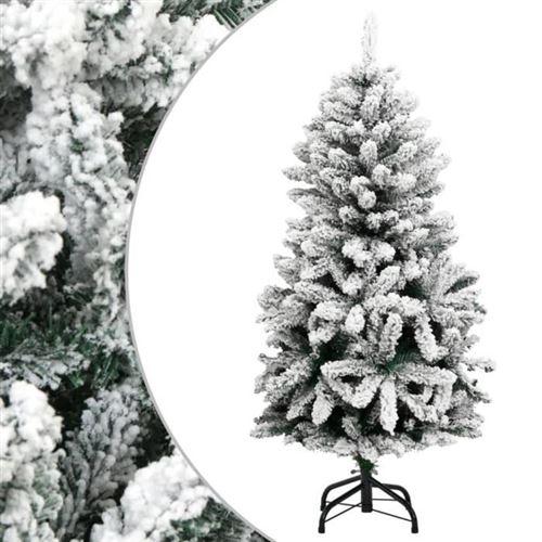 vidaXL Sapin de Noël artificiel à charnières avec neige floquée 150 cm