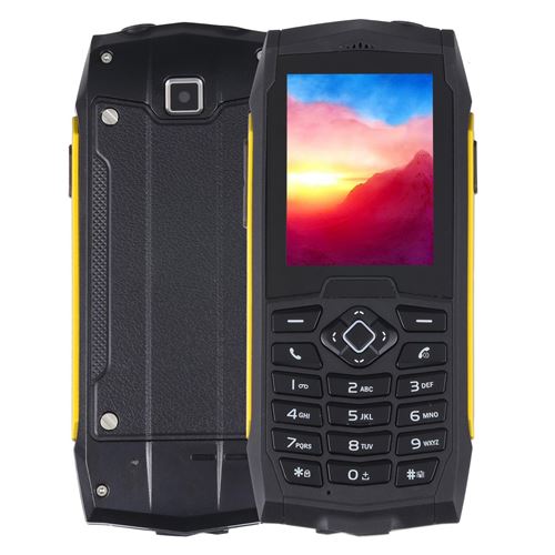 Téléphone Incassable Étanche Antichoc Écran 2.4 Pouces Batterie Longue Durée Jaune YONIS