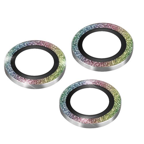 Film caméra pour iPhone 14 Pro et 14 Pro Max Verre trempé 9H 0.2mm Contour pailleté Avizar multicolore