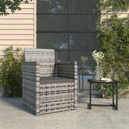 Vidaxl Gris Fauteuil De Jardin Avec Coussin - Image 3