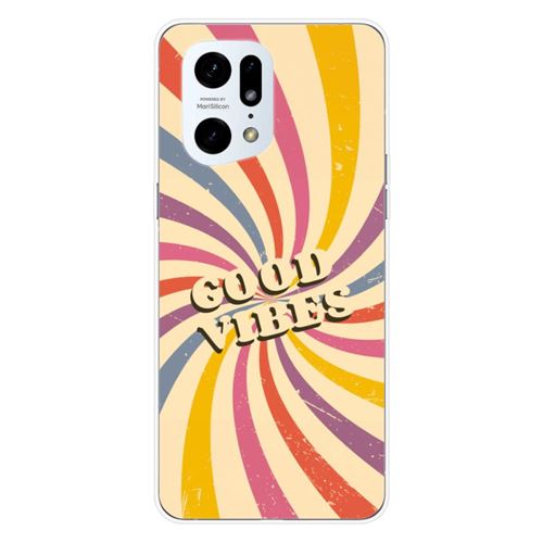 Coque en silicone imprimée compatible Oppo Find X5 Pro Good vibes