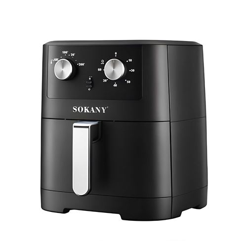 Friteuse &agrave; Air Chaud 8L 2000W avec Double Molette R&eacute;glable Cuisson Rapide Noir