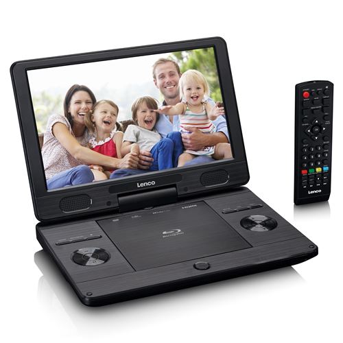 Lecteur CD Lenco DVD Blu-Ray Portable BRP-1150 - Écran TFT 11,5 avec 1024 x 600 Pixels - Batterie intégrée - avec Adaptateur