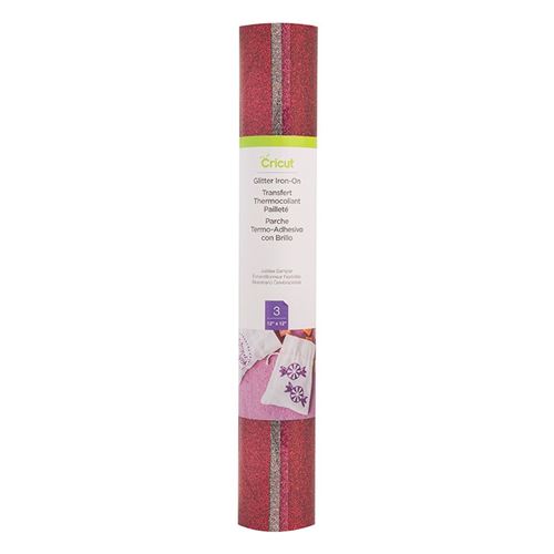 3 feuilles de flex thermocollant rose argenté rouge pailleté 305 x 305 cm - Cricut - Cricut