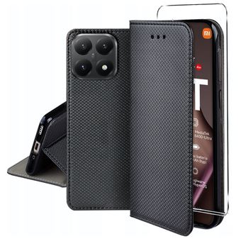 Etui Portefeuille Pour Xiaomi 15T - Housse En Cuir PU, Protection Anti-chute, Support Réglable, Blocage RFID - Noir