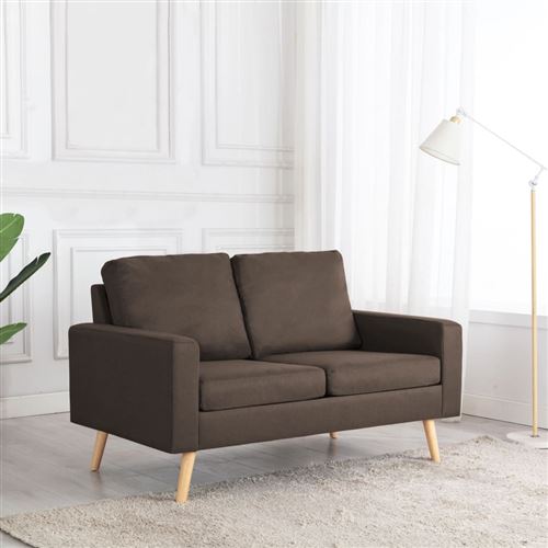 Vidaxl - Canap&eacute; &agrave; 2 places Marron Tissu Brown