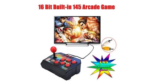 Joystick rétro 16 bits intégré 145 joueurs de console de jeu d'arcade contrôleur de bâton - rouge