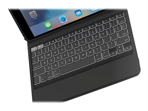 ZAGG Rugged Messenger - Toetsenbord en foliobehuizing - achtergrondverlichting - Bluetooth - zwart toetsenbord, zwart behuizing - voor Apple 10.2-inch iPad (7de generatie)