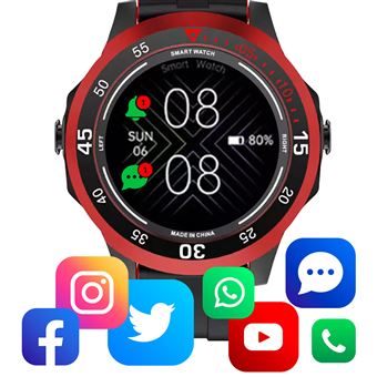 Montre Connectée De Sport En Silicone Rouge Pour Hommes Et Femmes