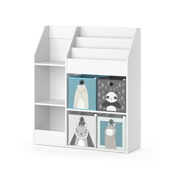 Bibliothèque enfant Luigi, Blanc, 72 x 114.2 cm avec 2 boxes pliants, Vicco
