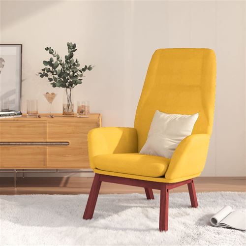 VIDAXL - Fauteuil de relaxation - Tissu - Jaune - Image 3