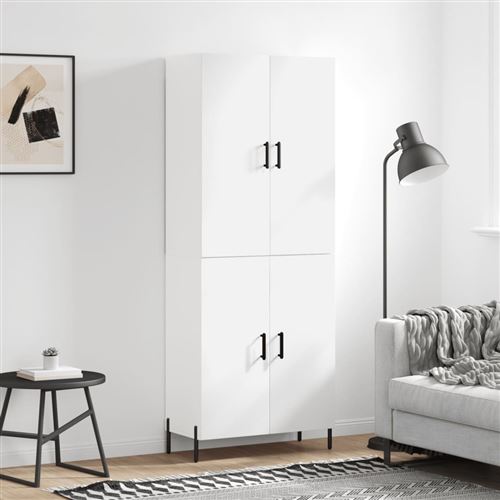 Non Communiqué Blanc Vidaxl Buffet Haut 69,5X34x180 Cm Bois D'ingénierie, Buffet, Armoire Latérale, Armoire De Rangement, Armoire, Buffets, Armoire Haute