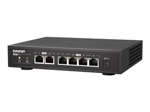 QNAP QSW-2104-2T - Commutateur - non géré - 2 x 100/1000/2.5G/5G/10GBase-T + 4 x 100/1000/2.5G - de bureau