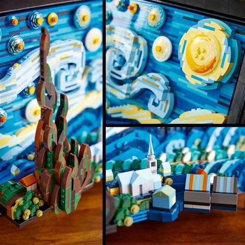 LEGO Ideas 21333 Vincent Van Gogh - La Nuit Étoilée, Reproduction de Tableau  sur Toile - Lego - Achat & prix