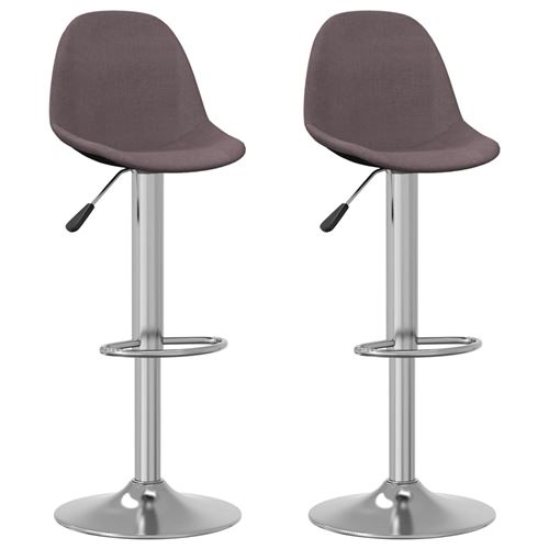 Non Communiqué Taupe Vidaxl Tabourets De Bar Lot De 2 Tissu333390