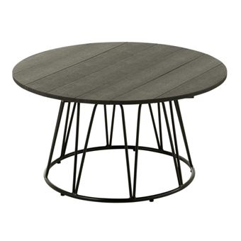 Table Basse en Métal "Poa" 80cm Noir - 1
