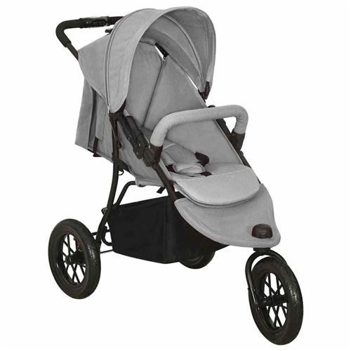 vidaXL Poussette pour bébé Gris clair Acier10259