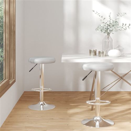 vidaXL - Tabourets de bar - Lot de 2 - Gris - Image 3