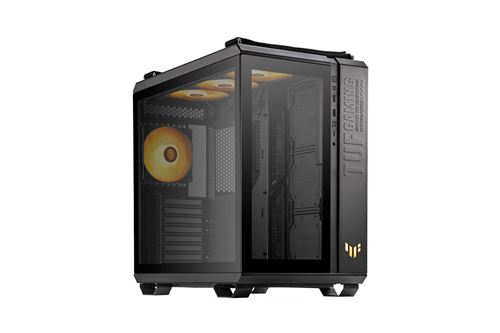 Boîtier PC ASUS TUF Gaming GT502 PLUS moyen tour noir avec panneau latéral et avant verre trempé