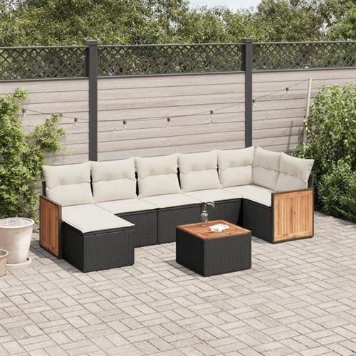 Non Communiqué Noir Salon De Jardin Modulable Vidaxl Rotin 8 Pieces X 59 X 69 7 Personnes