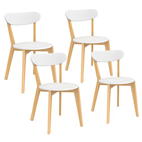 Chaises scandinaves bicolores blanc et bois