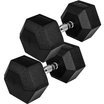 Ensemble d'haltères hexagonales en caoutchouc Orion de 5 à 50 lb + support de 10 paires – Northern Fitness