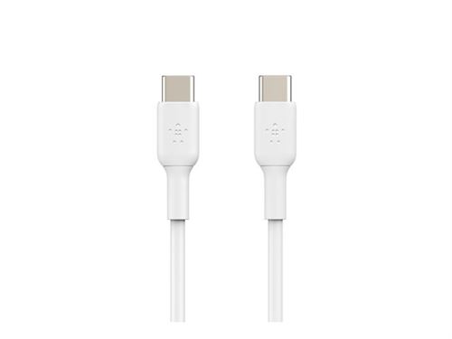 Belkin BOOST CHARGE - Câble USB - 24 pin USB-C (M) pour 24 pin USB-C (M) - USB 2.0 - 3 A - 1 m - blanc (pack de 2)