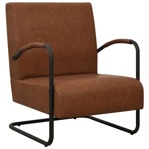 vidaXL Fauteuil Marron clair Similicuir