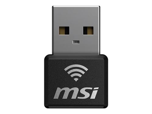 Adaptateur WiFi Nano USB MSI GUAX18N AX1800 USB 2.0 Noir Windows 10-11 - Image 3