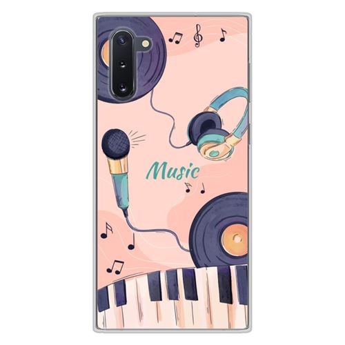 Coque en silicone imprimée compatible Samsung Galaxy Note 10 Accords en couleur
